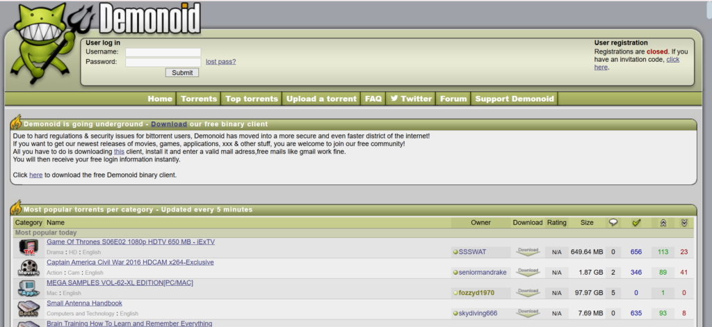 Demonoid – Reliable Torrent Community for macOS | Top 13 Best Mac Torrent Sites You’ll Love Right Now (2025)
