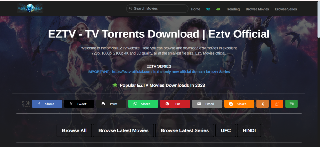 EZTV – Best Torrent Site for TV Shows on macOS | Top 13 Best Mac Torrent Sites You’ll Love Right Now (2025)